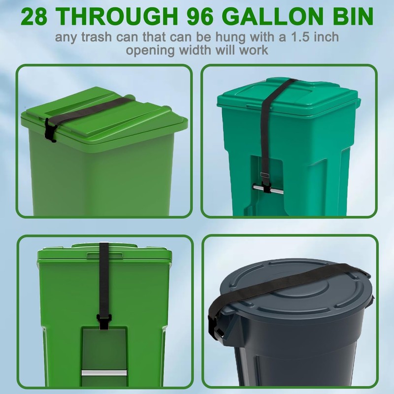 Metal Double Claw Trash Can Locks Strap for Animals,Universal Trash