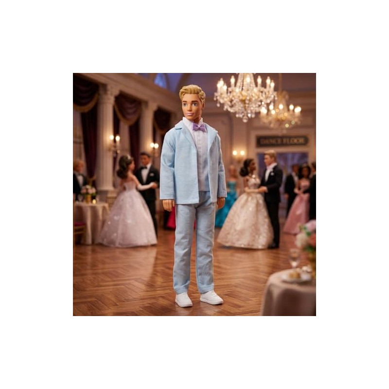 Heless Time2Shine 8621 - Smoking Azzurro con Papillon Viola, Giacca,