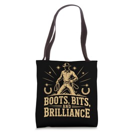 Boots Bits And Brilliance Western Cowboy Roping Tote Bag