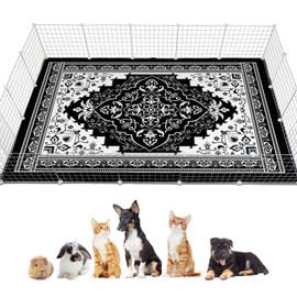 Glittme Guinea Pig Cage Liners 91"x 63"Reusable and Washable Guinea Pig Pee Pads Guinea Pigs Bedding Super Absorbent Guinea Pigs Mat Non Slip Pad for Small Animals