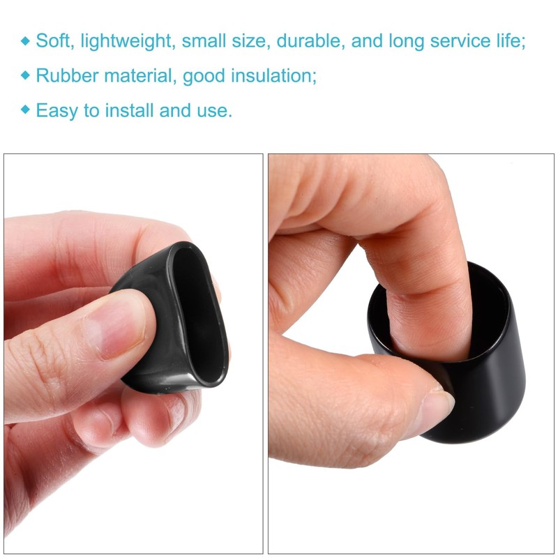 sourcing map 50pcs Round End Protective Caps Rubber Cover 1/8"