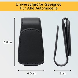 JINYJIA JINYJIA 2 Pack Brillenhalter fr Auto,Leder Sonnenbrillenhalter Auto,Magnetische Auto Brillenhalter Universal, Auto Visier Zubeh?r Sonnenbrillen Halterung,Schwarz+Beige