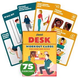 75 Desk Workout Cards – Move More at Work with 50 Easy Bodyweight Exercises & 25 Stretches – Compact 3.5" x 2.5” Exercise Cards for Home or Office - No Equipment Needed and Beginner Friendly