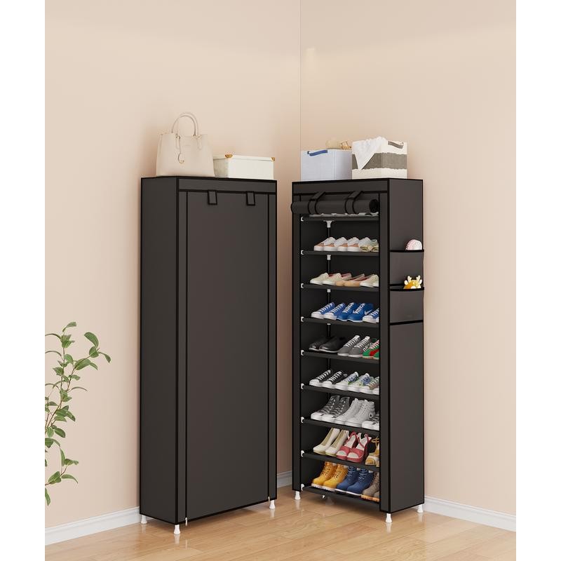 UDEAR 10 Layer Shoe Rack with 9 Compartments and Dust