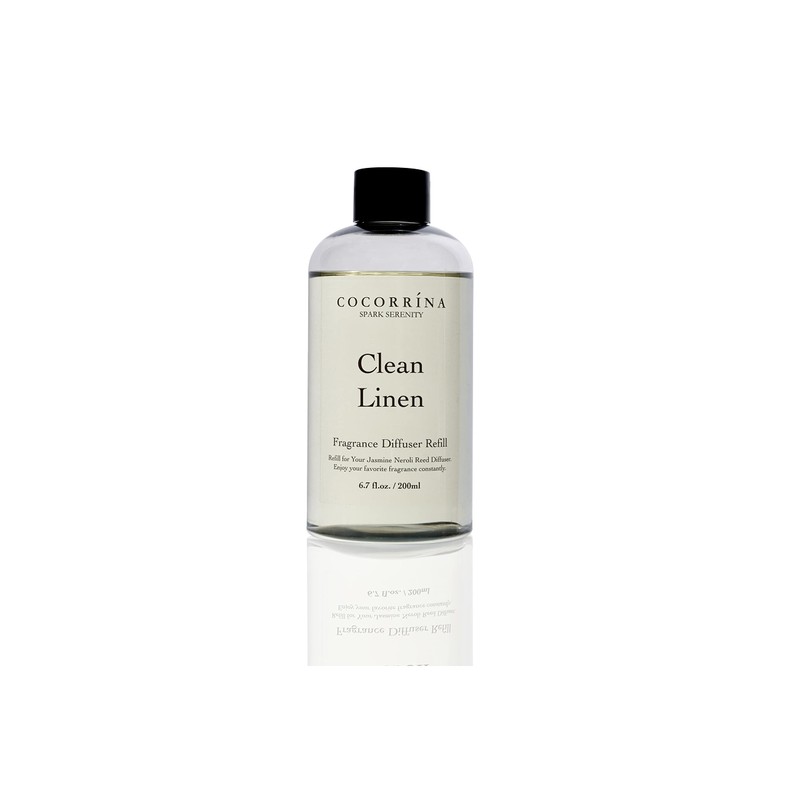 Cocorrína Clean Linen Scented Reed Diffuser Oil with 6 Cotton