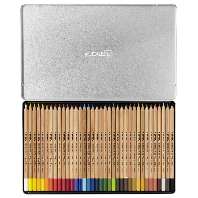Lyra Metal Case with 2011360 Rembrandt Watercolour Pencils, Assorted Colours