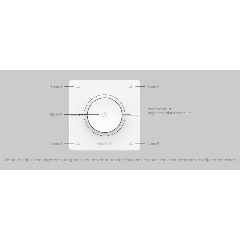 LIGHTEU®, Miboxer 2.4GHz Rotating CCT Scene Remote Control with Magnetic