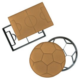 Moose Goods Soccer Cookie Cutter Set of 2 - Soccer Ball Cookie Cutter Shapes & Stamps, Sports Soccer field Cookie Cutter for DIY Baking Supplies - Soccer Cookie Cutter Kit for Sports-Themed Party