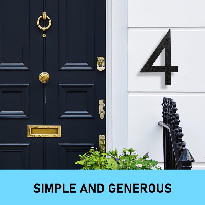 House Number Black, 20 cm House Numbers, Large, Floating House