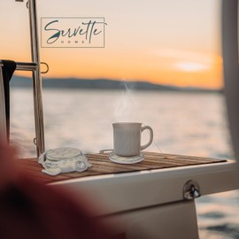 Set of 4 Sea Turtle Drink Coasters with Holder