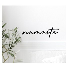 "Namaste" Vinyl Wall Decal - 17 x 5 Inches - Minimalist decor - Black Matte