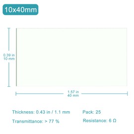 stonylab ITO Coated Conductive Glass, Low Resistance 6 ohm/sq, 0.39 inch x 1.57 inch x 0.04 inch, Pack of 25