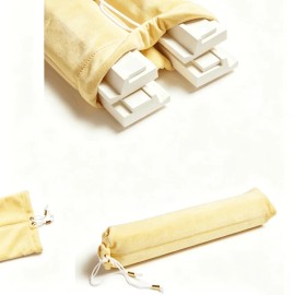 Custom Foldable Portable Modern 2-Piece Luxury Velvet Bag for Mahjong Racks and PushersSize: 17.5 Inch, Color: Yellow