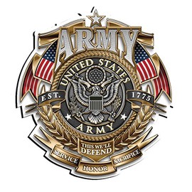 Nostalgia Decals United States Army Service Honor Sacrifice Large Decal 10" in Size from The United States