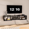 HOOBRO Floating TV Stand Wall Mounted with Power Outlet, Floating