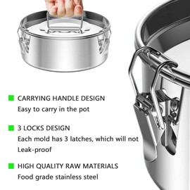 puluru Flan Pan Flanera Mold, Stainless Steel Flan Mold with Lid - Flan Maker for 6 Quart Instant Pot