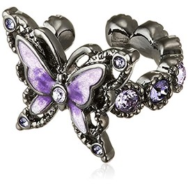 Anna Sui SAME1379H XV Butterfly Motif Ear Cuff, Purple, Metal, No Gemstone
