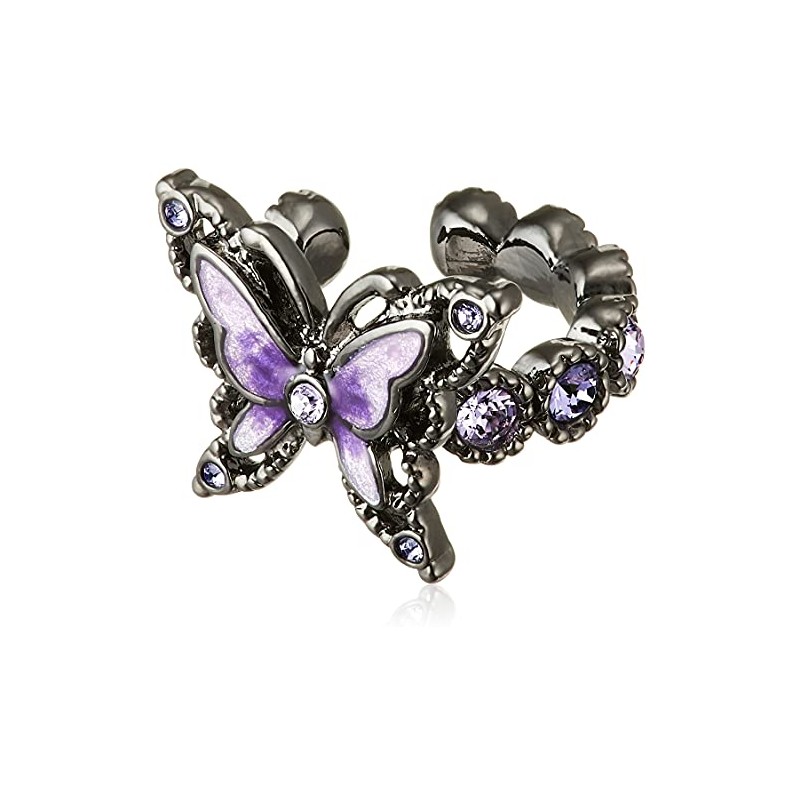 Anna Sui SAME1379H XV Butterfly Motif Ear Cuff, Purple, Metal,