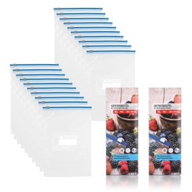 Vaily Zip Freezer Bags Set of 20 - 3L Food Storage Bags for Resealing - Large Set for Food Storage and Freezing