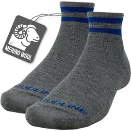 CloudLine Merino Wool Running Socks for Men and Women - Ankle, Thin, Anti-Blister, Moisture Wicking, Made in USA - Royal, Size X-Large, 1 Pair