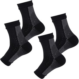 lifepower High Compression Socks, 2 Pairs Set, Ankle Arch Support, Standing, Work, Sports, Training, Plantar Fasciitis, Flatfoot, Flat Feet, Arch Swelling, L/XL