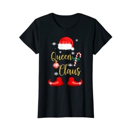 Women's Queen Santa Claus Funny Family Christmas Pjs Mother Women's T-Shirt, black