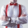 Grade Code Mens Suspenders and Bow Tie Set Adjustable Elastic