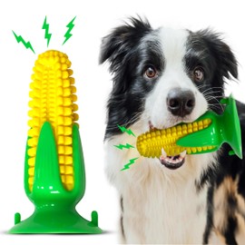 Petme Tender Dog Chew Toys for Aggressive Chewers – Puppy Chew Toys for Teething, Grind Teeth, Removes Calculus, Squeaky and Interactive Corn Dog Toys for Small Medium Large Breed