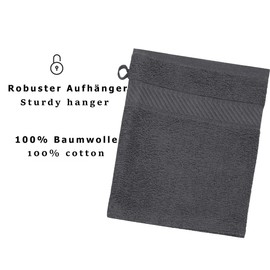 Betz Palermo Terry Cloth Wash Mitts 100% Cotton Set Size 16 x 21 cm Stone Pack of 10