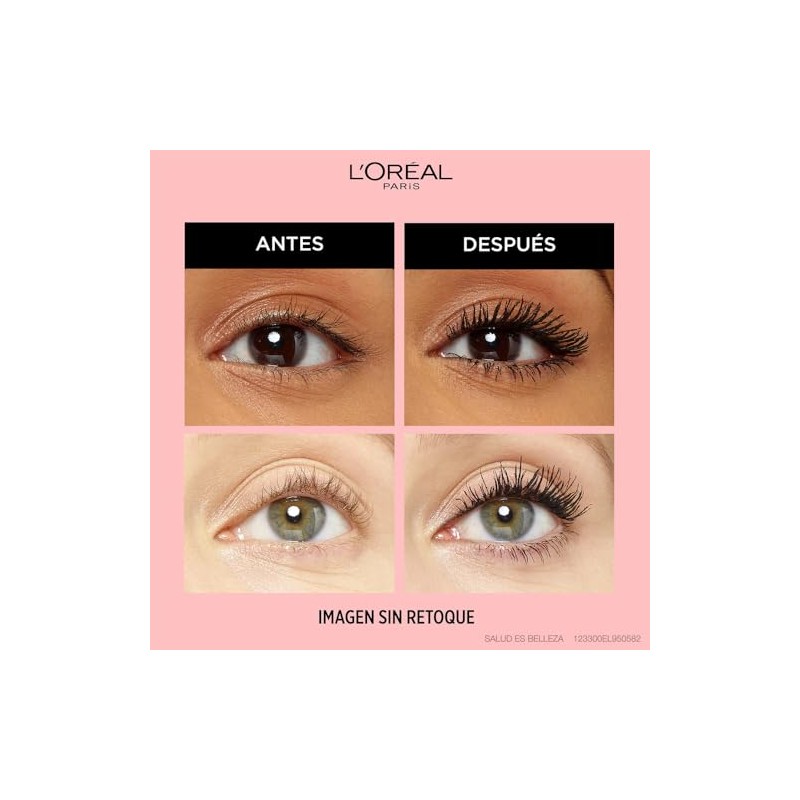 LOréal Paris Mascara de Pestañas Lash Paradise Extra Negra, Lavable