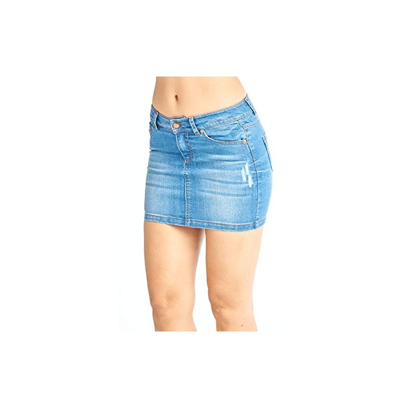 Khanomak - Faldas Vaqueras para Mujer (5 Bolsillos), Azul, XL
