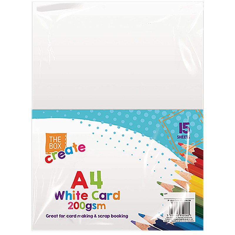 Buystarget A4 White Card 200gsm Thick Paper Cardboard Sheets Art