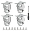 PATIKIL 1.5 Inch Fixed Caster Wheels, 4 Pcs Clear PU