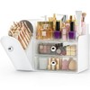 Makeup Organizer Countertop with Makeup Brush Holder,White
