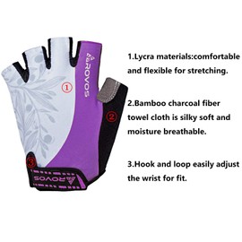 ROVOS Mountain Bike Gloves with 5MM Shock Absorbing Pads - Half Finger Sports Biking Gloves for Men/Women - Workout, Gym, Outdoor Training