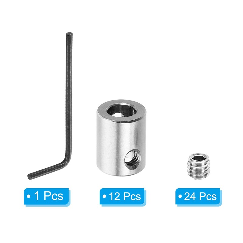 PATIKIL 4mm Hole Wire Rope Clips Set, 12 Set 304