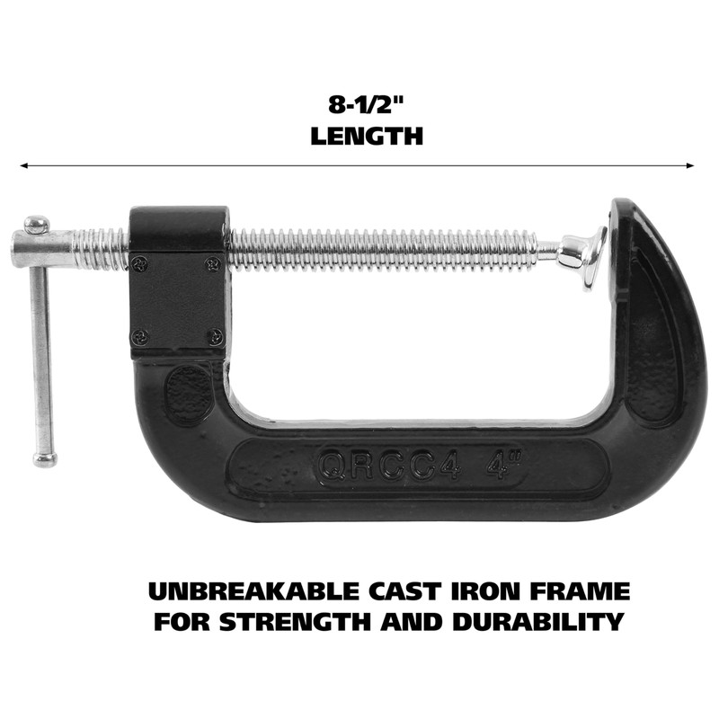 GreatNeck QRCC4 4 Inch Quick Release C-Clamp, Auto Repairs, Welding,