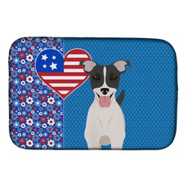 Caroline's Treasures WDK5238DDM Black White Smooth Jack Russell Terrier USA American Dish Drying Mat Absorbent Dish Drying Mat Pad for Kitchen Counter Dish Drainer Mat for Countertop, 14 x 21", Multic
