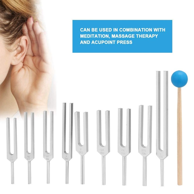 Tuning Fork, 9 Pcs 174/285/396/417/528/639/741/852/963HZ Tuning Fork Sound Healing Therapy