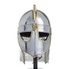 Deco 79 Metal Medieval Knight Crusader Helmet with Black Wood