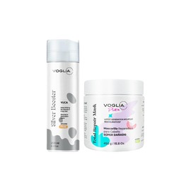 VOGLIA 2 Pack Shampoo Matizador para cabello rubio y mechas + Tratamiento Reparador Para cabello dañado y seco. Restaura el color, brillo y repara cabello dañado.