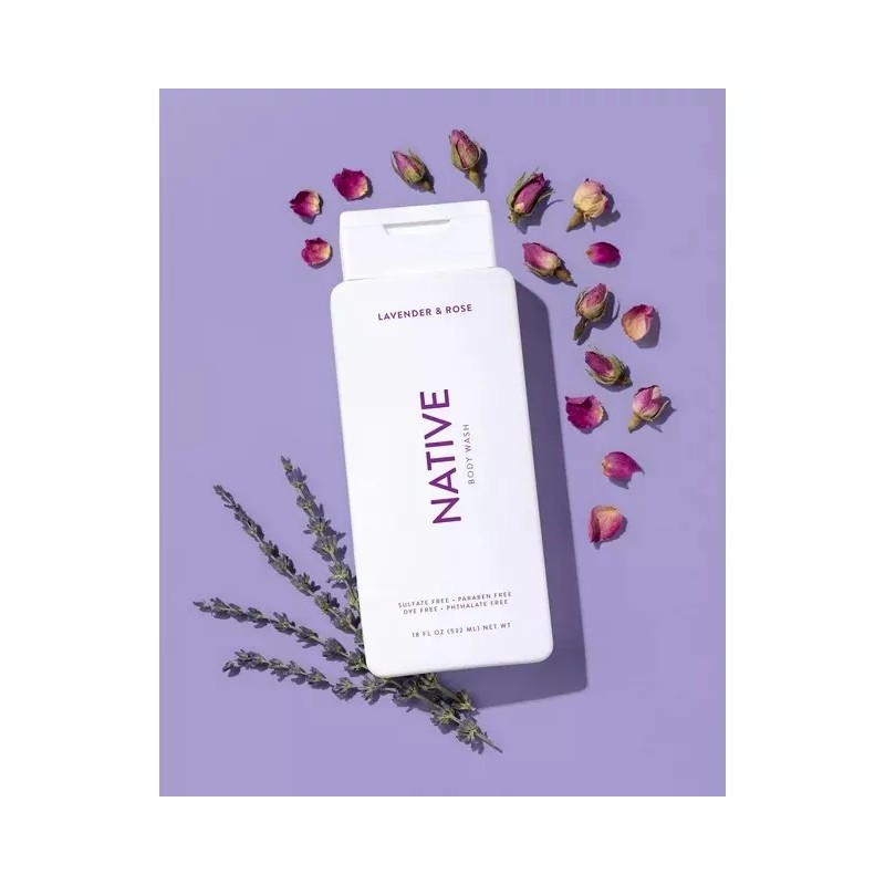 Native Body Wash Lavanda Y Rosas 532ml (18 Oz) Importado