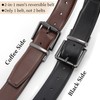 KASBAH Men's Reversible Leather Belt Work Casual Belt Two-in-One Belt
