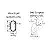 Oval Closet Rod with End Supports (CHROME - 36 inch)