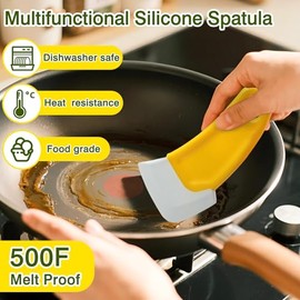 Paquete de 4 raspadores de cocina de silicona, herramientas de limpieza multiusos para ollas, sartenes, cuencos y utensilios de cocina antiadherentes