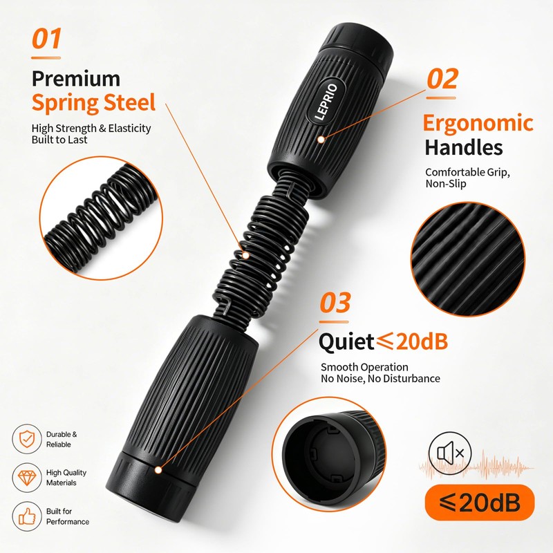 Lerpio Forearm & Wrist Trainer, Adjustable Resistance Grip Strength with