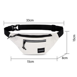 Hiking and Running Waist Packs, Waterproof Waist Bag, Portable Shoulder Bag, Adjustable Crossbody Bag with Multiple Compartments, Waist Pack for Camping,Travel Outdoor (White)