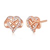 Philip Jones Rose Gold Plated Infinity Heart Stud Earrings Created