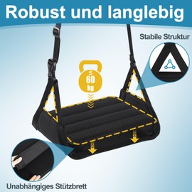 COKACA Latest Improved Portable Travel Gadgets Aeroplane Gadgets, Footrest Aeroplane Footrest with Independent Bamboo Support Plate, Nylon Strap, Adjustable Length, for Office, Leisure, Travel