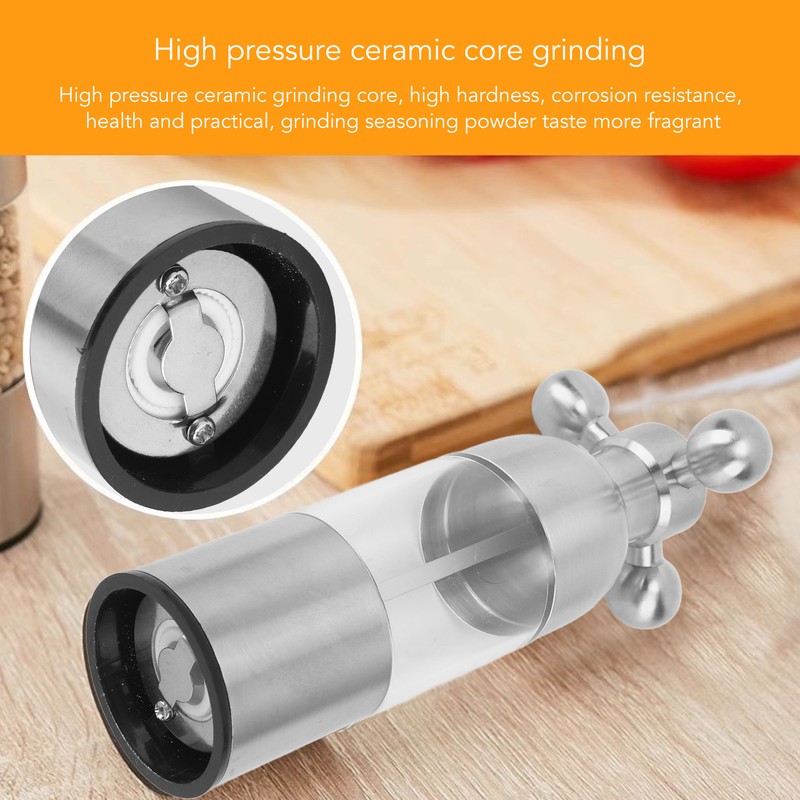 Pepper Mill Professional Refillable Ceramic Rotor Coarseness Adjustable Manual Pepper